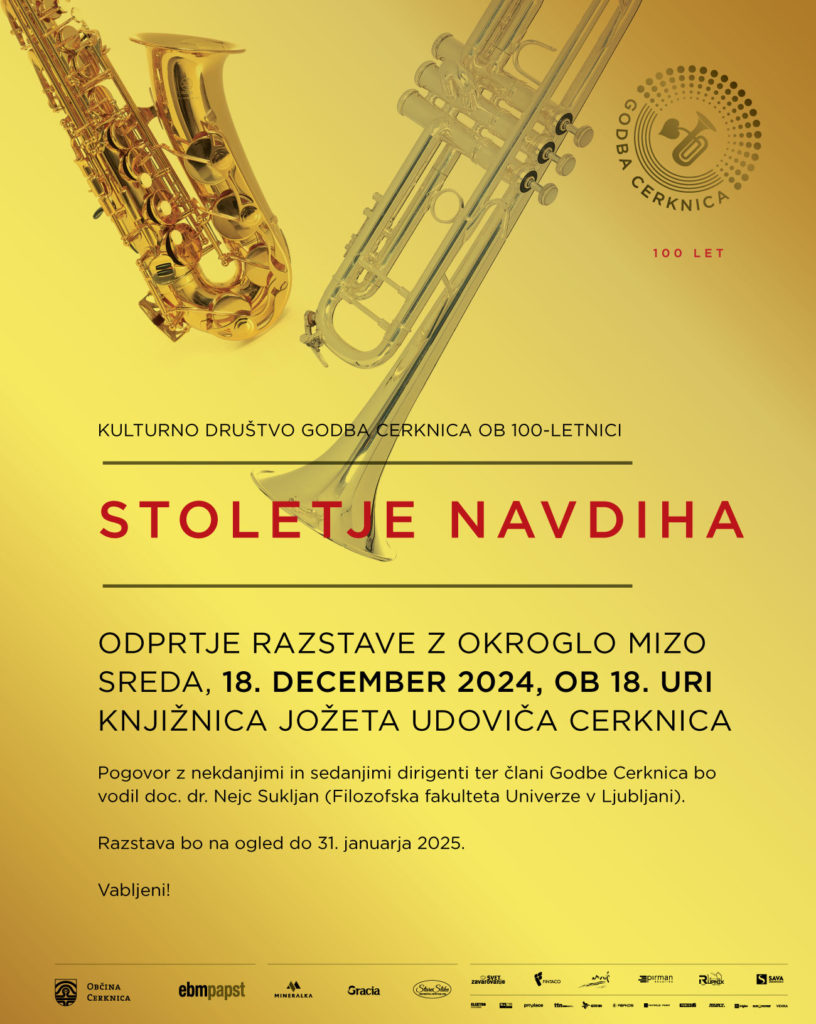 oc razstava e vabilo dec 24 1 816x1024 - Stoletje navdiha – stoletnica Godbe Cerknica