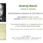 Učitelj in čebelar Andrej Kenič - dokumentarna razstava ob 140-letnici rojstva