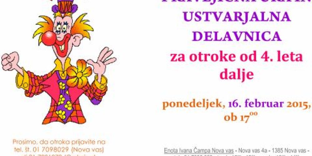 Pravljična ura in ustvarjalna delavnica za otroke od 4. leta dalje