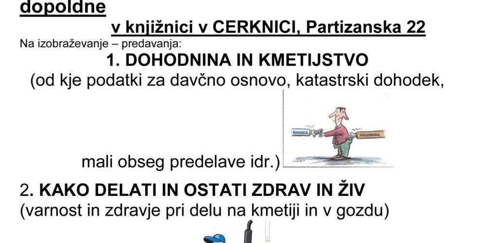 Dohodnina in kmetijstvo, Kako delati in ostati zdrav in živ