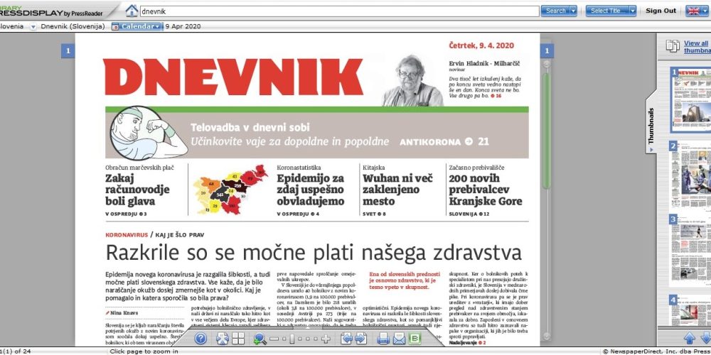 Najnovejši Dnevnik, Nedeljski Dnevnik in Večer preberite na spletu