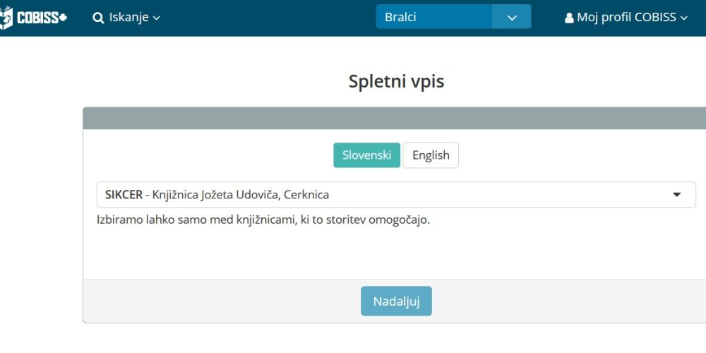 SPLETNI VPIS V KNJIŽNICO