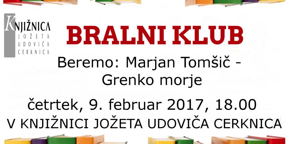 Bralni klub: Marjan Tomšič – Grenko morje