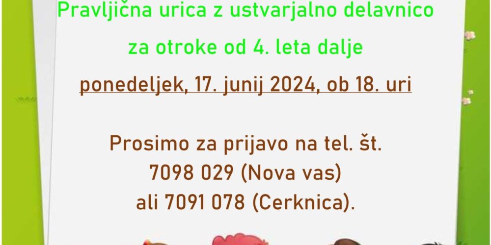 Pravljična urica z ustvarjalno delavnico v Novi vasi