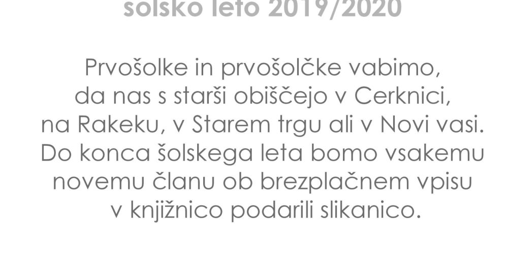 Brezplačen vpis za prvošolke in prvošolčke