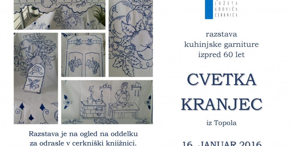 Cvetka Kranjec – razstava vezene kuhinjske garniture