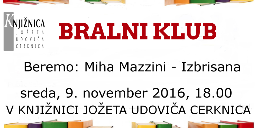 Bralni klub: Miha Mazzini – Izbrisana